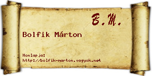 Bolfik Márton névjegykártya