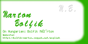 marton bolfik business card